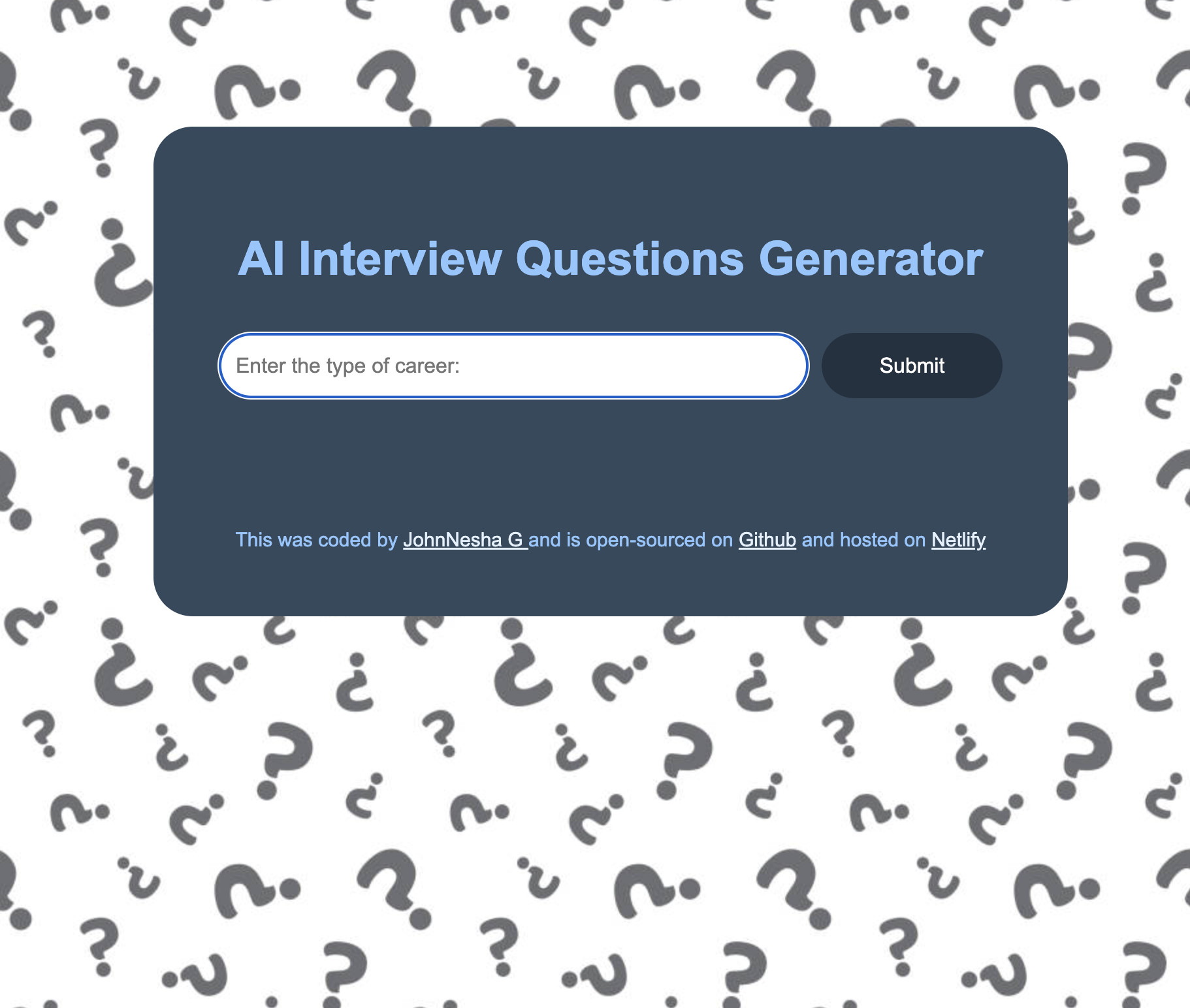 Responsive AI question website built with HTML, CSS, and JavaScript