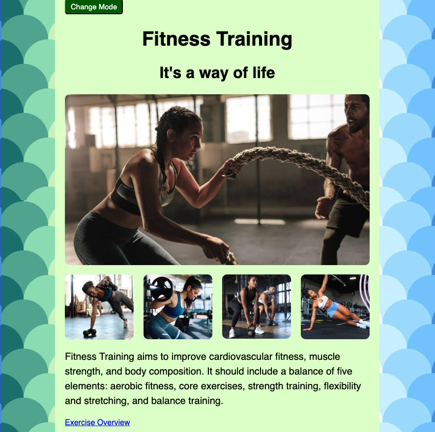 Responsive workout website built with HTML, CSS, and JavaScript